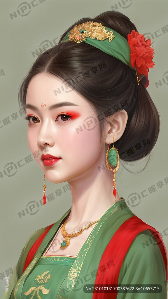 女性人像 可爱 唐朝服饰 写实