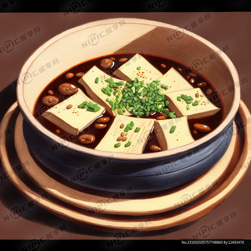 豆干火锅手绘