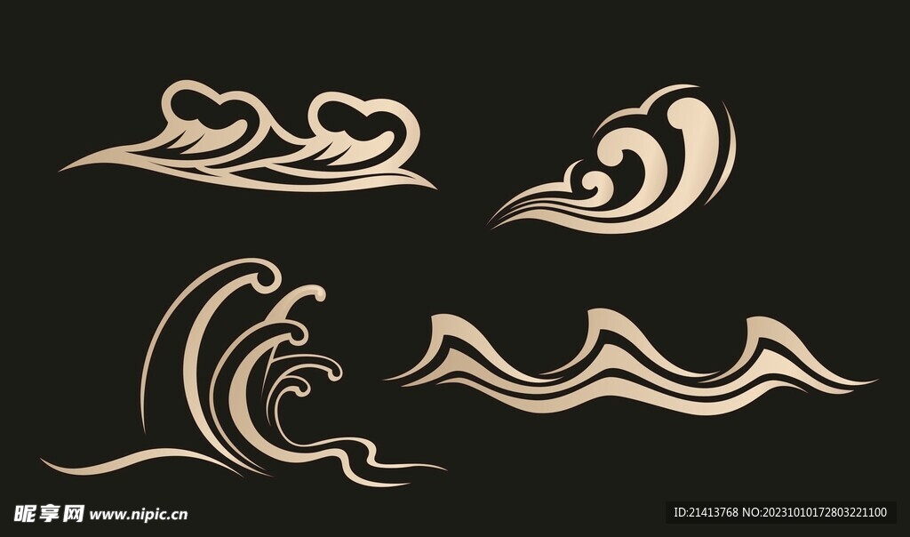 波浪水纹素材 