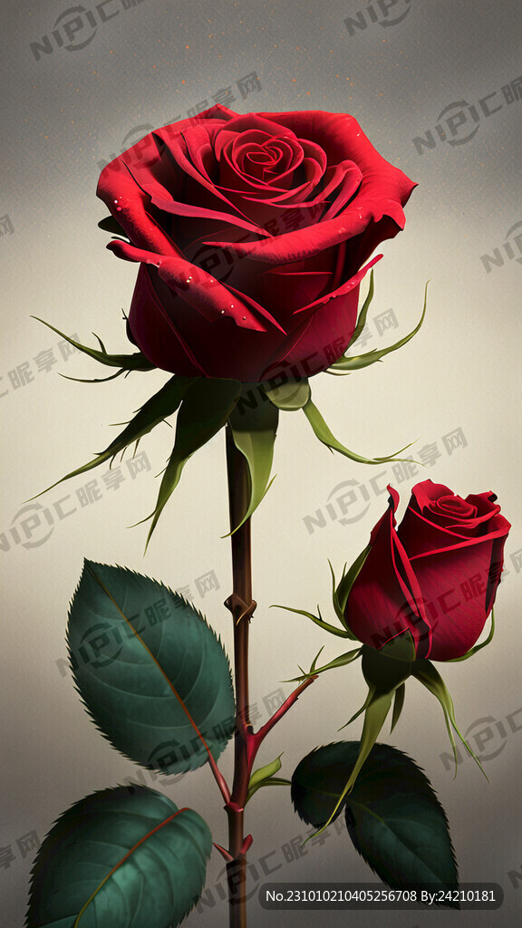粉末消失的红色玫瑰