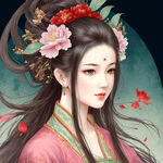 古风，清纯，温婉仙女，盛世容颜，倾国倾城，长发，体型苗条，