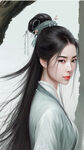 古风，清纯，温婉仙女，盛世容颜，倾国倾城，长发，体型苗条，汉服，微笑，精美细节，白色如玉肌肤，优雅，真人美女，细腻，精美细节，氛围光，光影，细节，高质量，体积光，电影打光,纯色背景，看镜头，精致美丽的五官