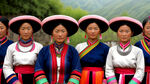傣族汉族苗族藏族彝族白族各少数民族大学生师生团结一家亲