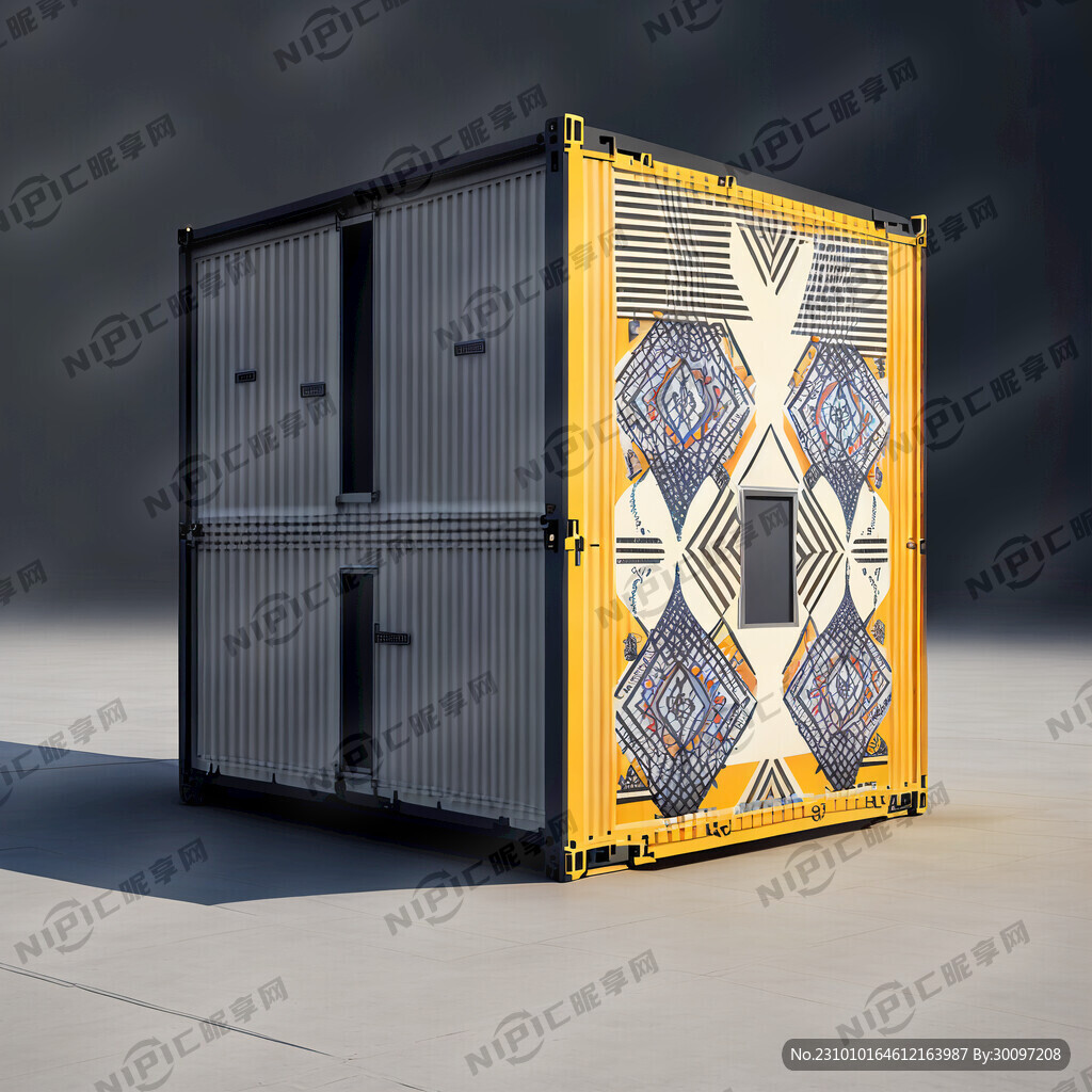 创意集装箱外观有图案