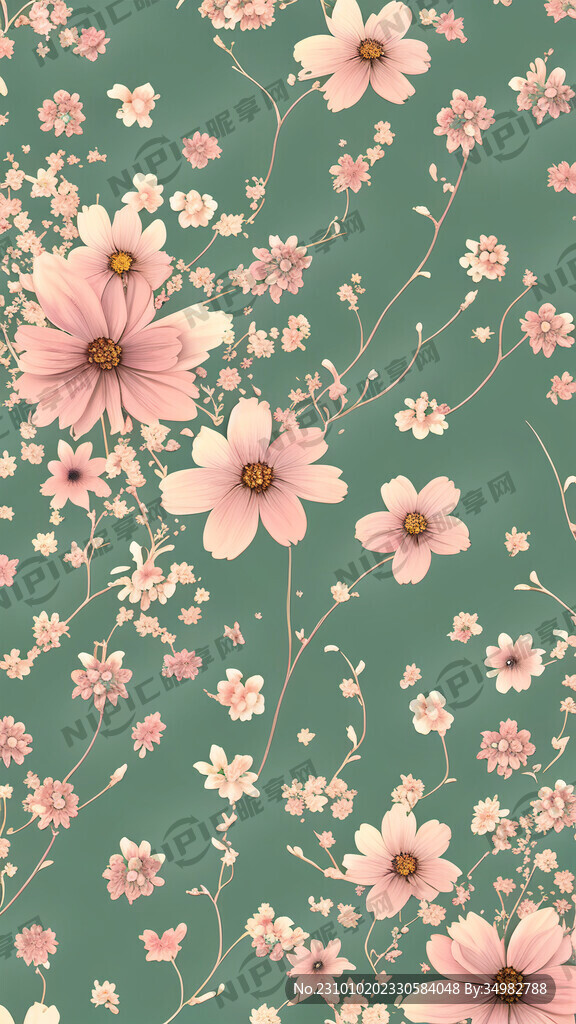 小碎花 清新 壁纸 粉