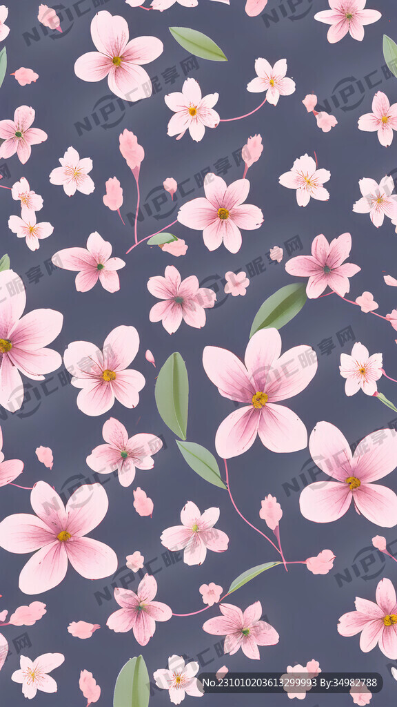 小碎花 清新 壁纸 白底 粉花