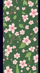 小碎花，小清新，壁纸，绿色背景，粉花