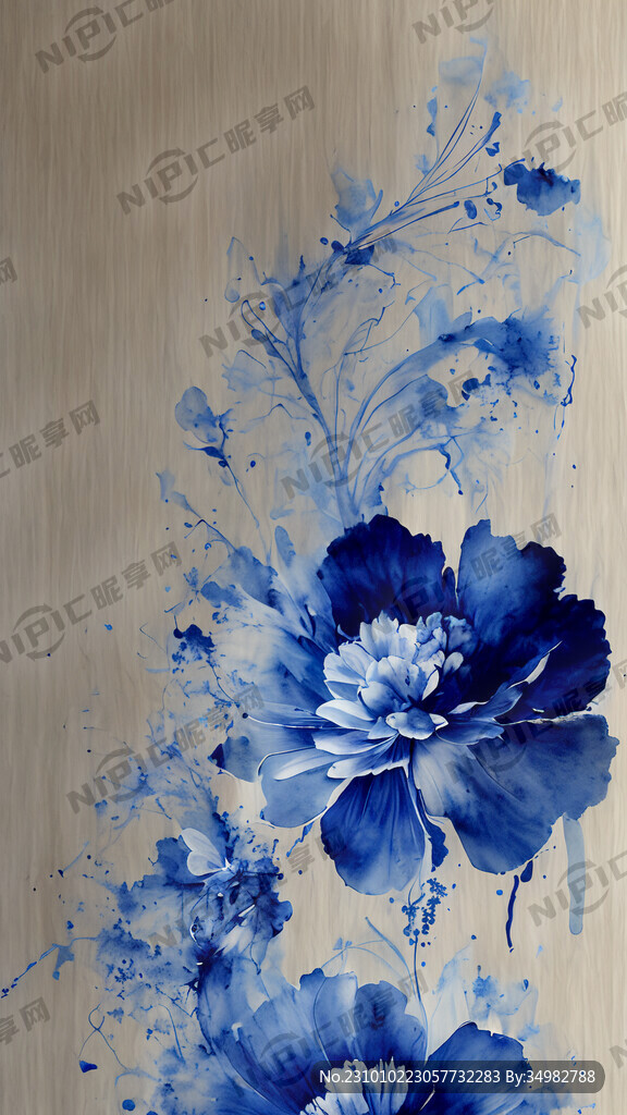 布纹 扎染 碎 青花瓷 淡雅