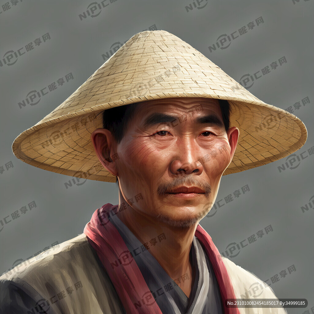 AI创作图带草帽的农民nipic.com-昵图网