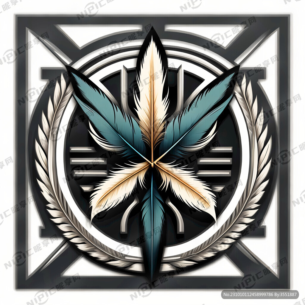 羽毛仓库标志白色背景