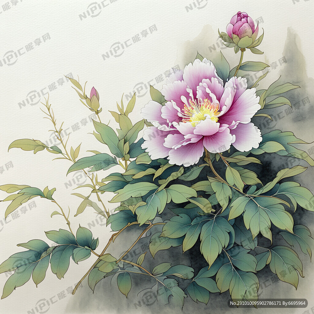 水彩画花草