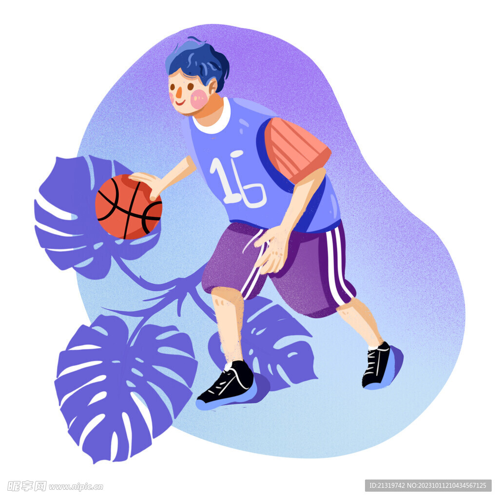 篮球人物插画素材