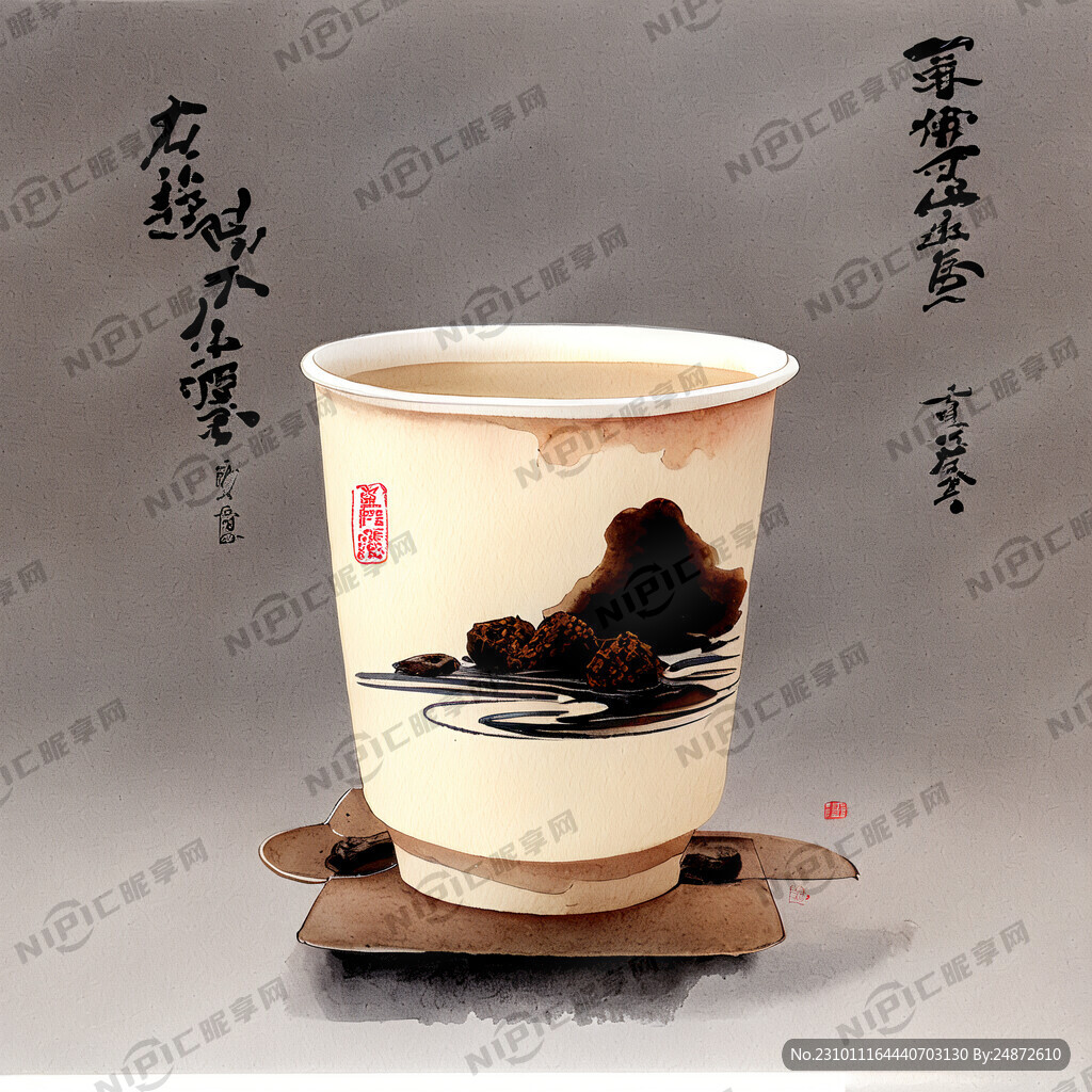 黑糖 奶茶 纸杯 中国风