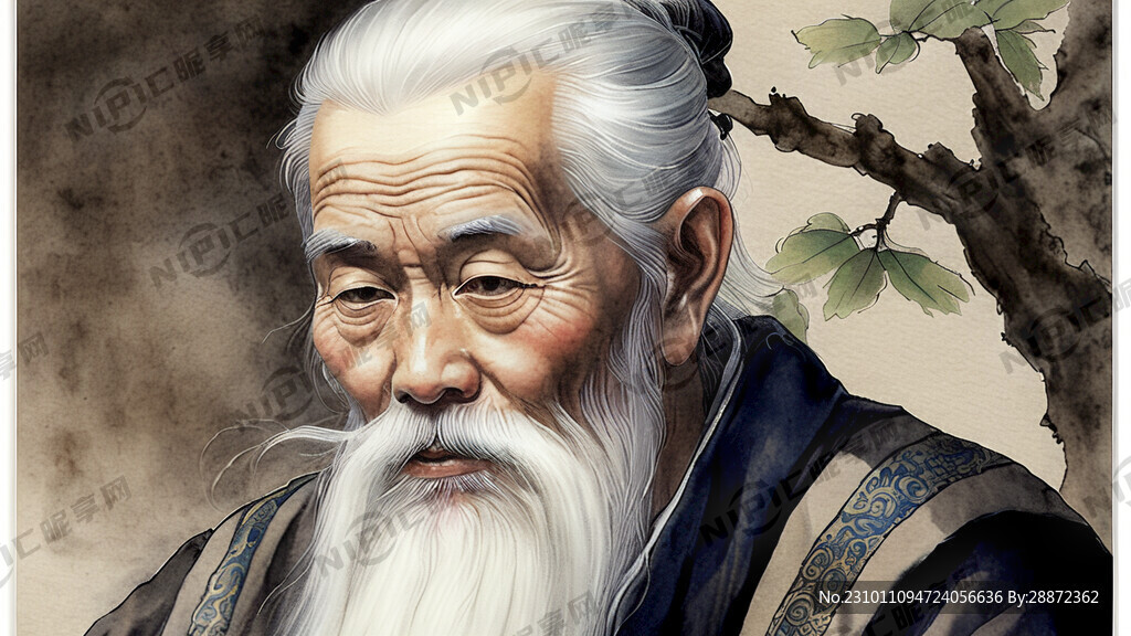 道士白胡子老爷爷道骨仙风中国风