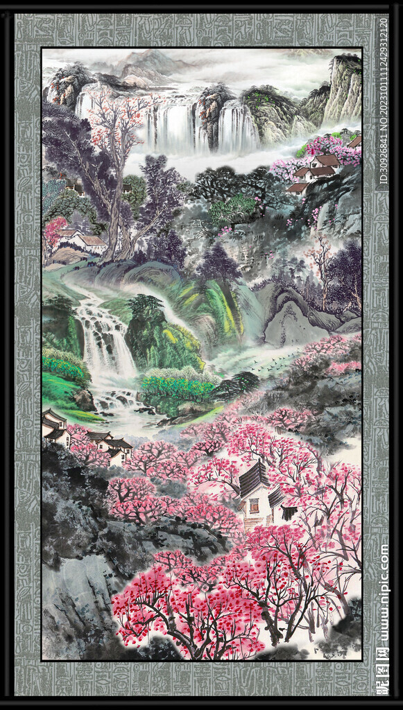竖幅山水画