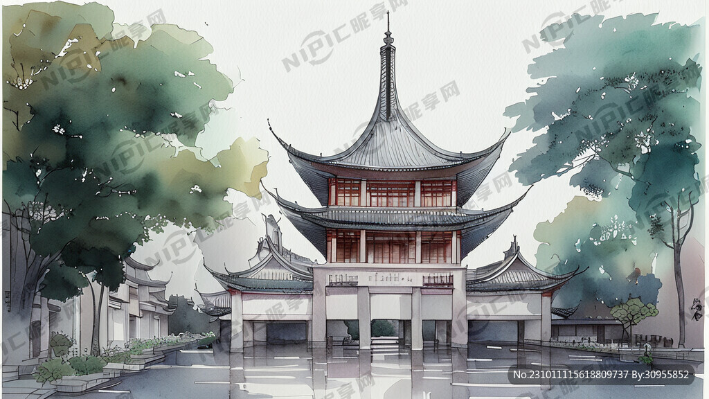 杭州 中国风 代表建筑 城市