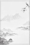 中国风复古大气山水风景水墨背景