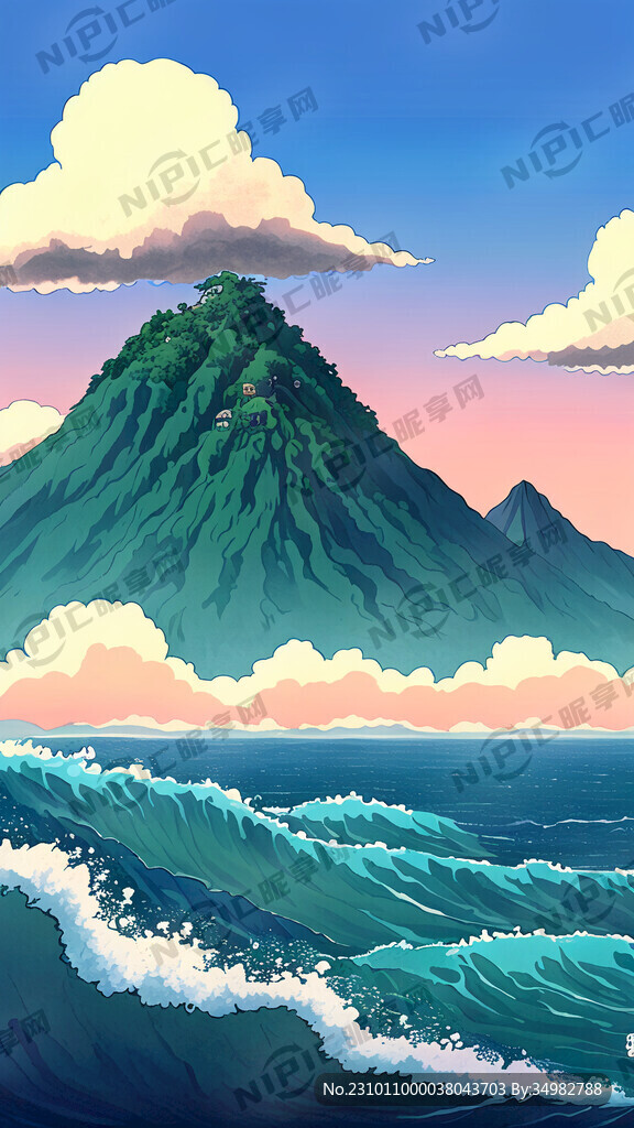 山海 卡通 宫崎骏 手绘 清新