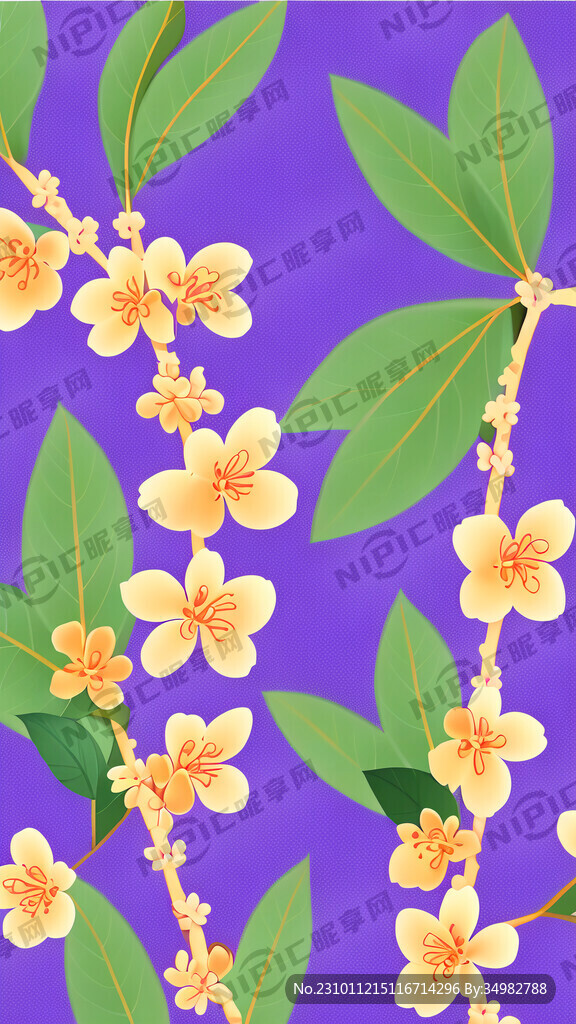 布纹 桂花 密集 卡通 清新