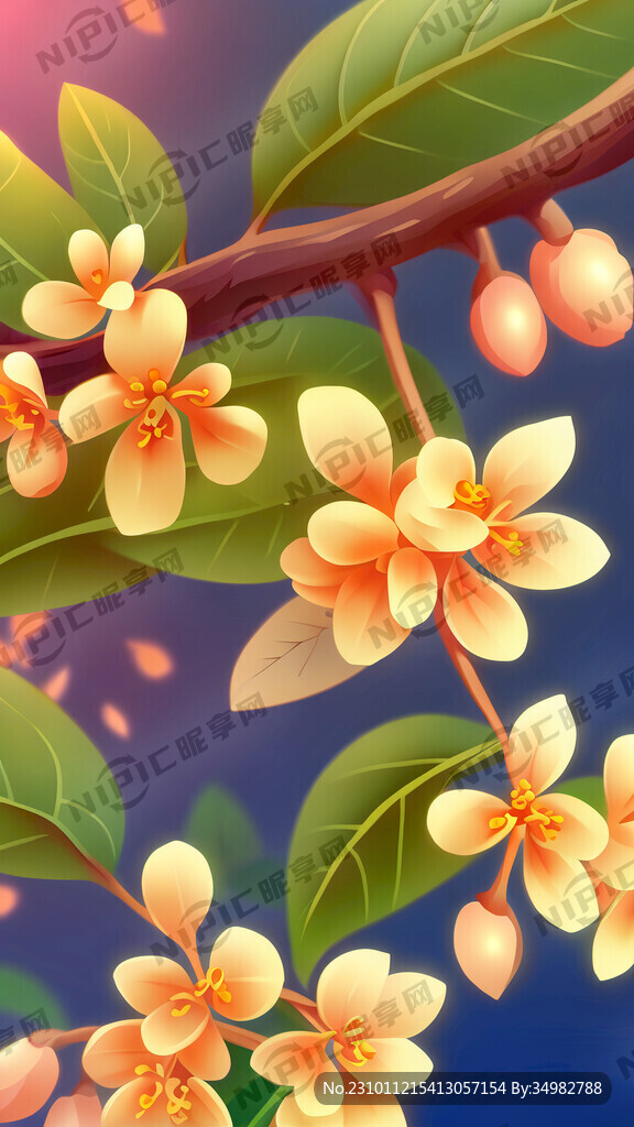 桂花 小 花团锦簇 卡通 清新