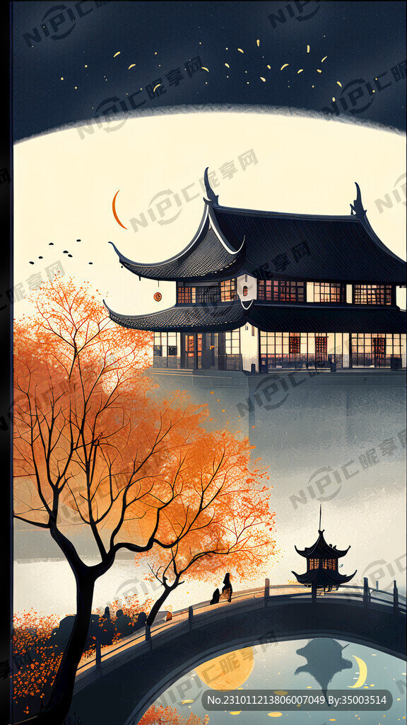高级感满满的中秋节海报