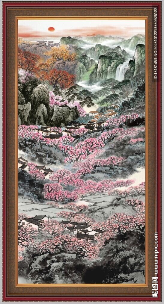 竖幅国画 