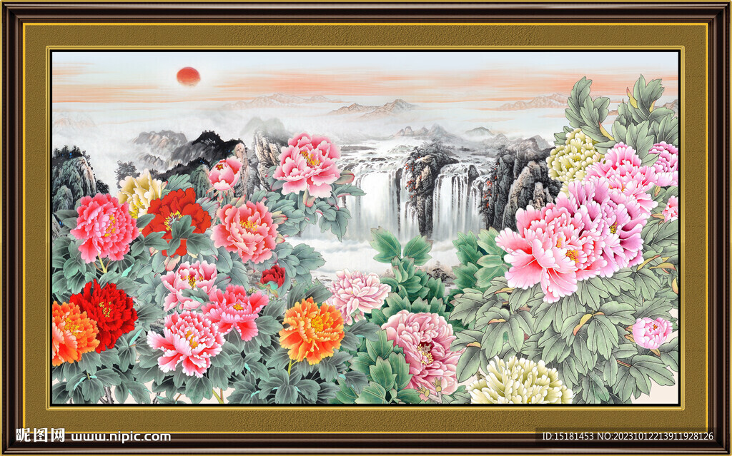 国画牡丹 
