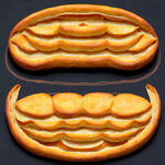 椭圆薯饼，椭圆形状，多个夹层摆放