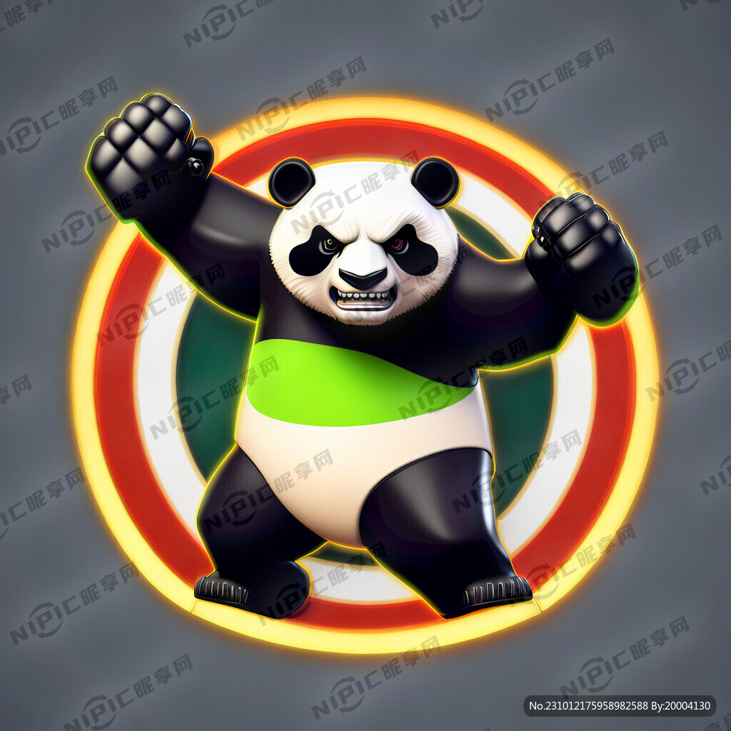 凶狠的熊猫在打电竞 三维模型