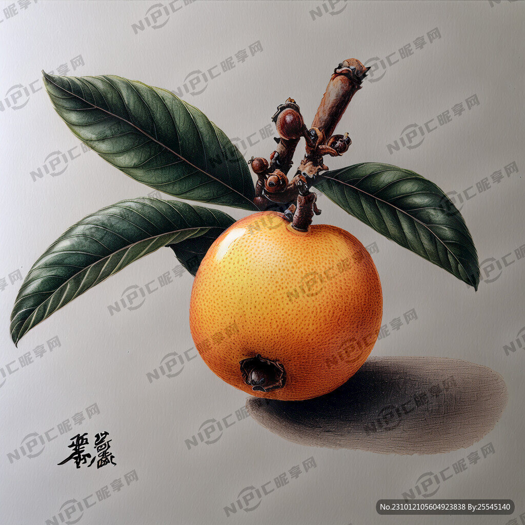 手绘枇杷