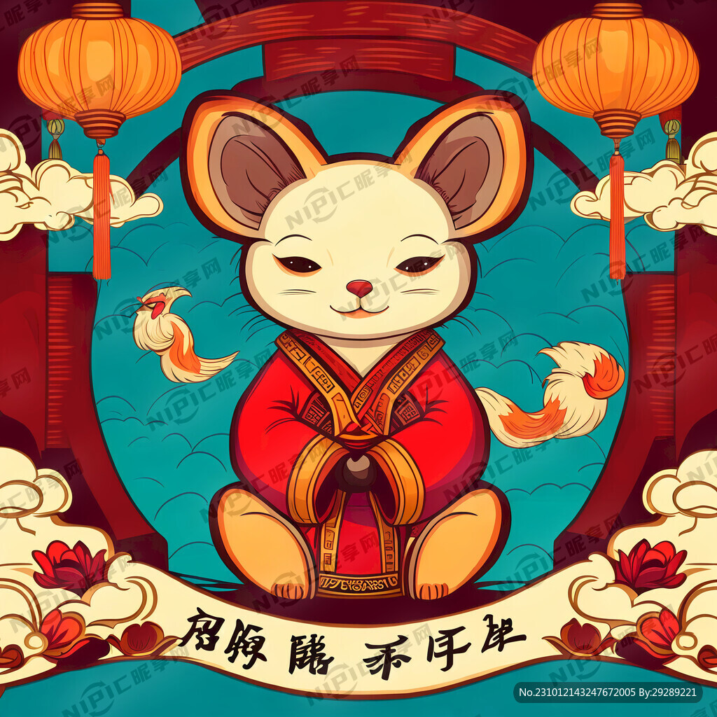 国潮复古卡通动物