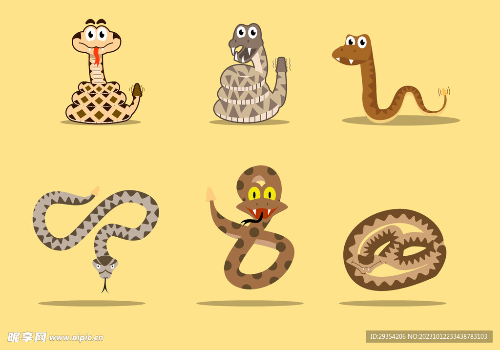 蛇卡通矢量素材插画图片