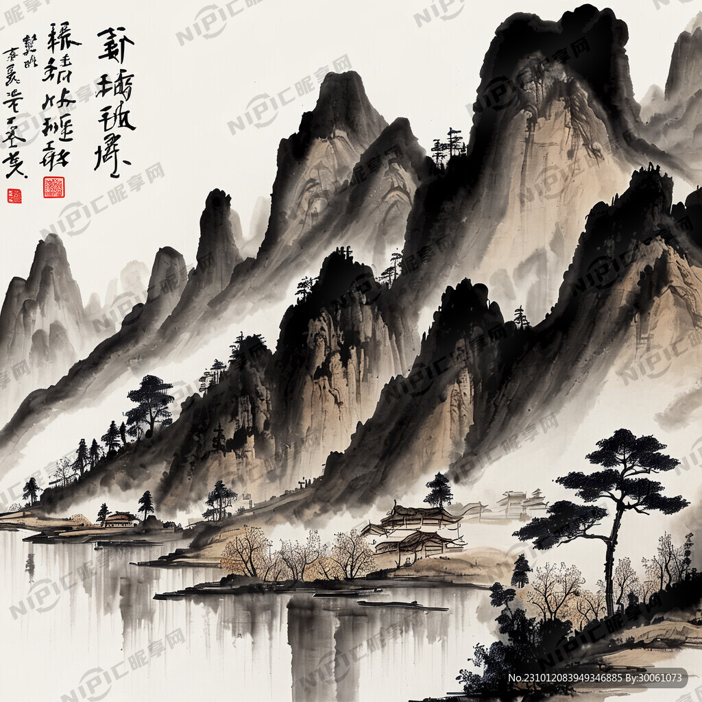 三边封外包装 中国风 中国画