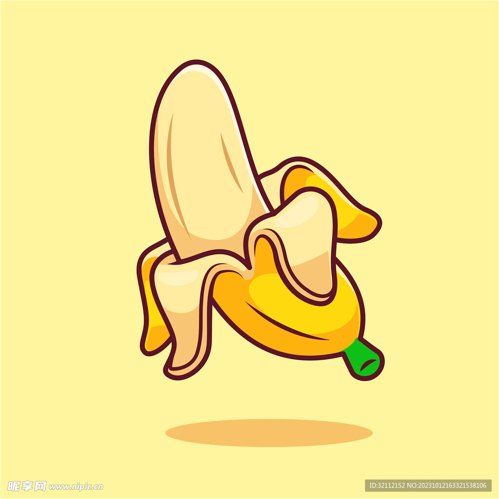 可爱的香蕉猴子卡通插画 Cute Monkey Holding Banana Illustration Cartoon – 设计小咖