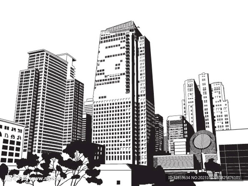 建筑手绘线条