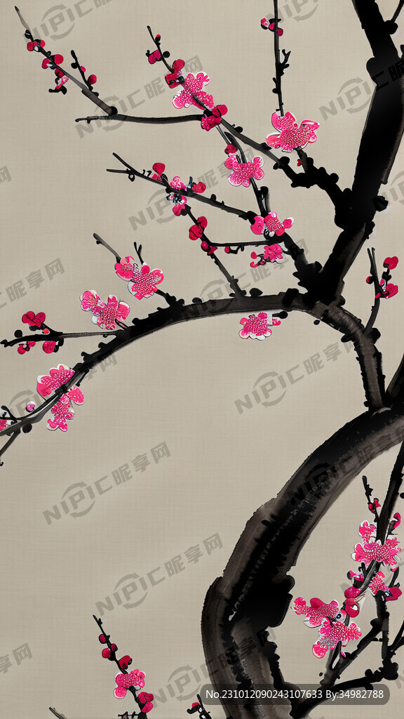 刺绣 梅花 密集 清新 铺满