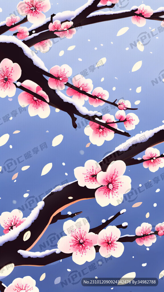 布纹 梅花 小 碎 冬天 清新