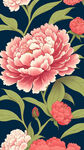 花纹，牡丹，清新，卡通，宫崎骏，壁纸