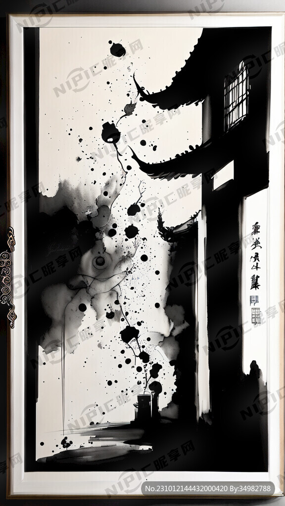 水墨画 抽象 韵律 典雅 铺满