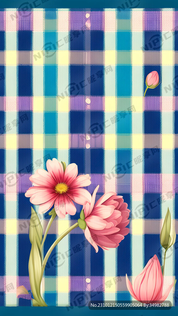 花格子 可爱 清新 壁纸