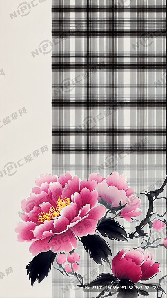 花格子 布 中式 可爱 清新