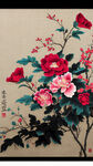 花墙，刺绣，清新，布满，桌面