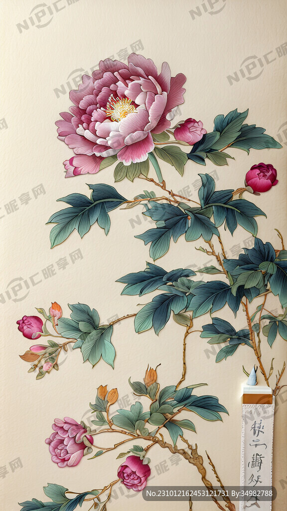 花墙 碎花 刺绣 清新 布满