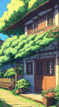 庭院，乡村，手绘，卡通，宫崎骏，清新，壁纸