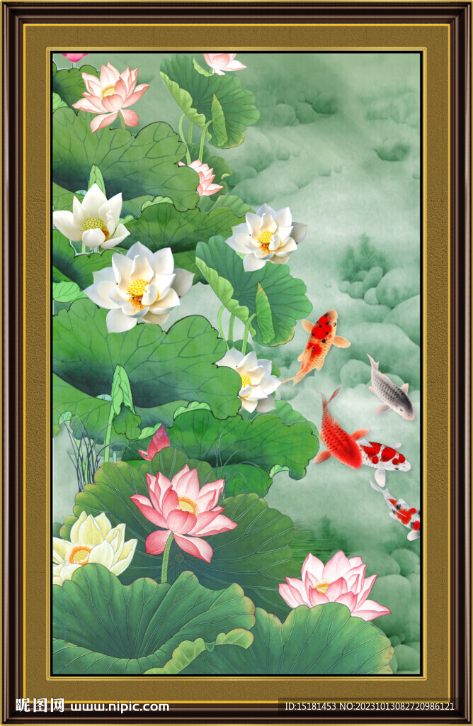 国画荷花 