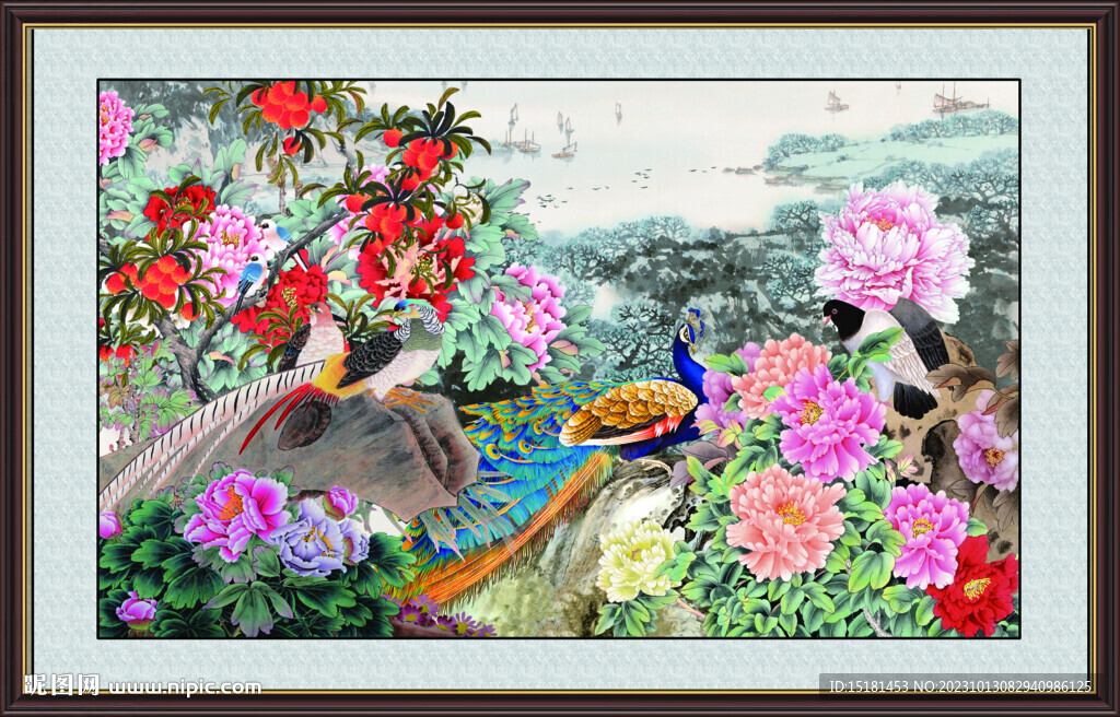 国画牡丹 