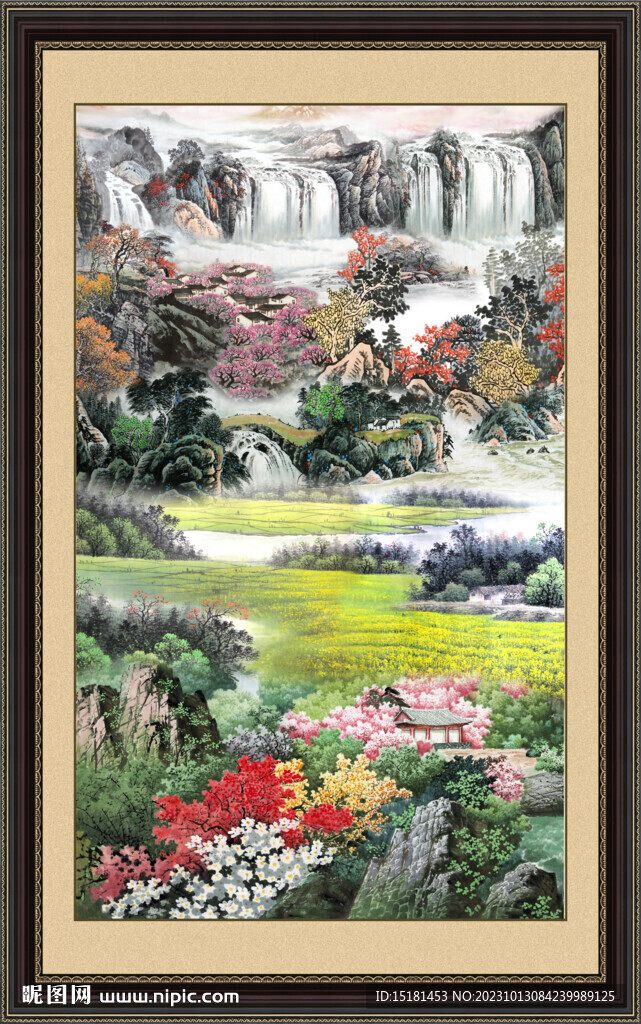 竖幅国画 