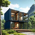 山林风景创意集装箱，别墅光伏家庭温馨，江郎山的美清漾的古