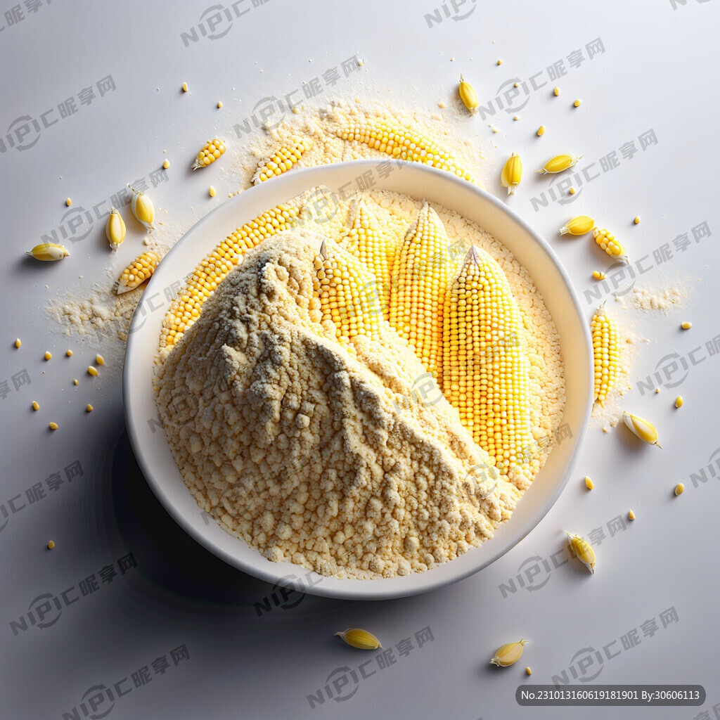 玉米粉背景白色