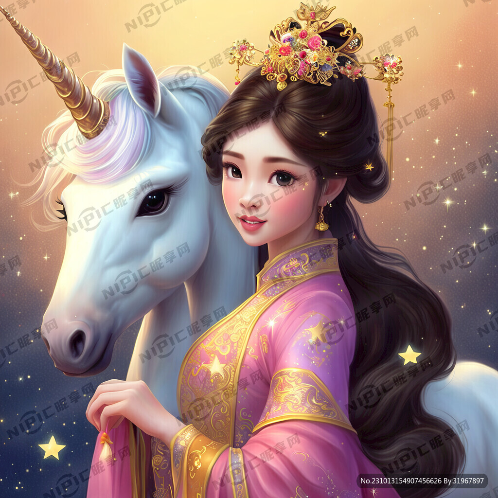 迪士尼公主 独角兽 星星